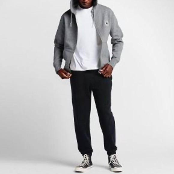 Converse Men’s All Star Patch Full Zip Hoodie Grey - Picture 6 of 8